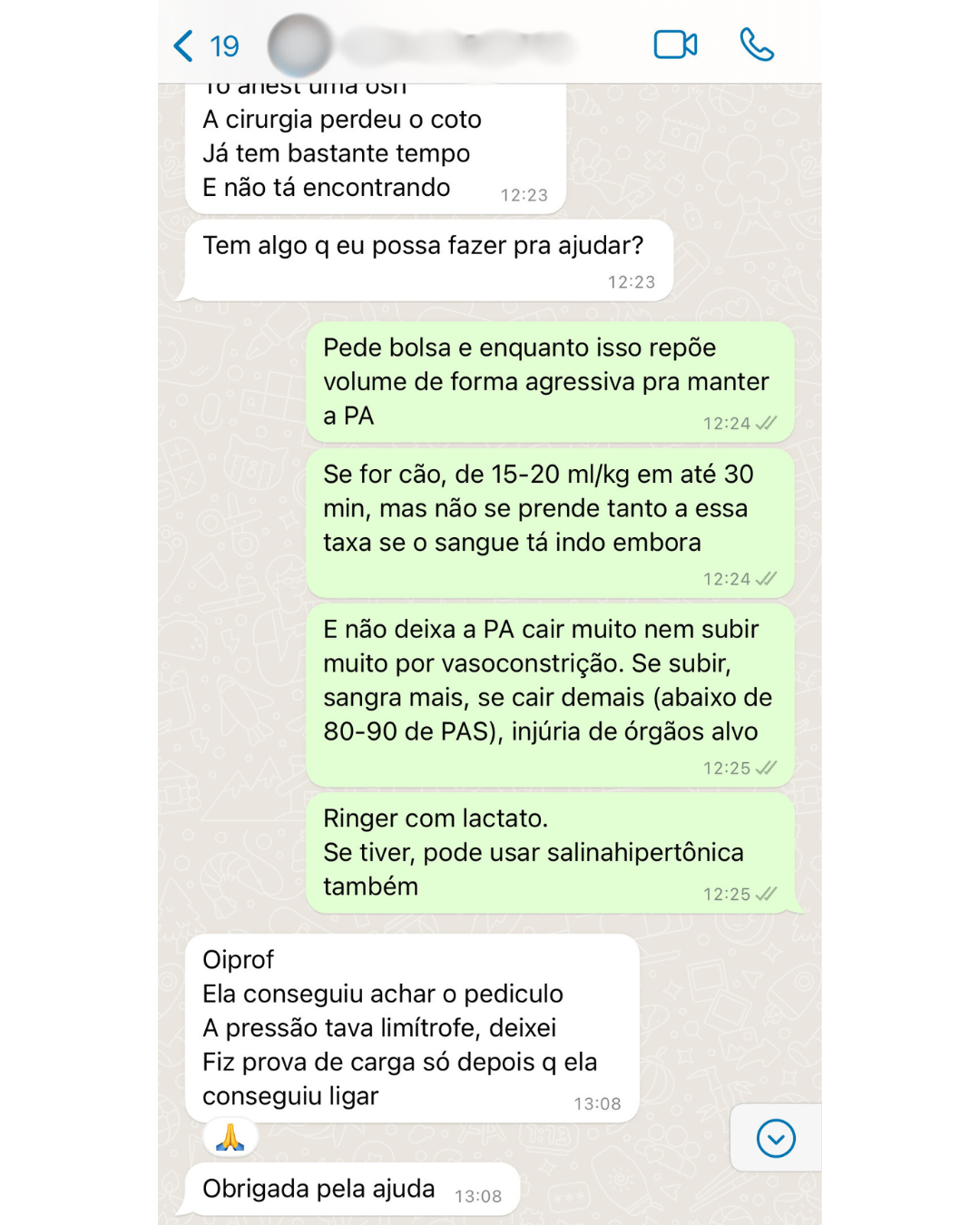 Depoimento anonimizado de aluno GDAV via WhatsApp