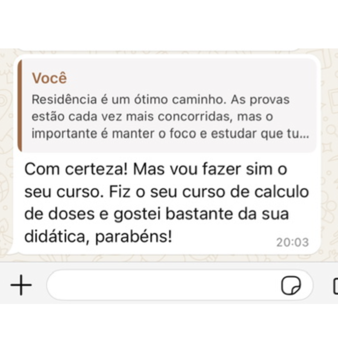 Depoimento de aluno CCD via WhatsApp